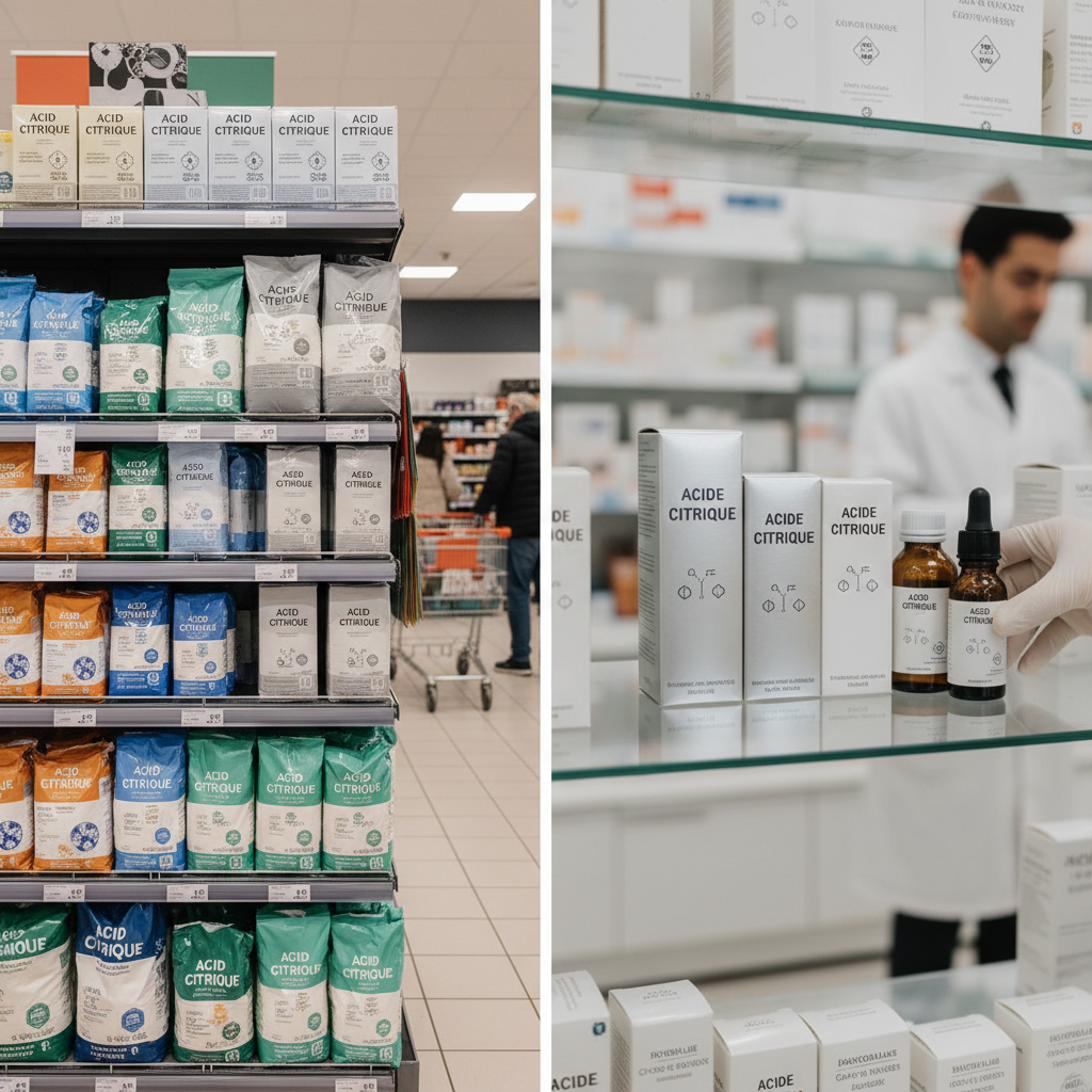 Image pour acide citrique supermarché vs pharmacie