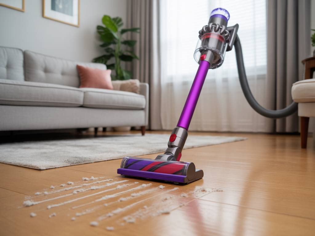 Dyson V15 Detect Fluffy avis : comparatif des performances sur sols durs, tapis et poils d’animaux avec brosse fluffy